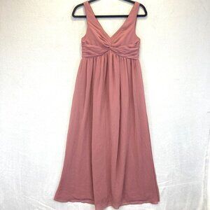 Azazie Formal Maternity Maxi Dress A2 Chiffon Pink Flowy Wedding Prom Bridesmaid